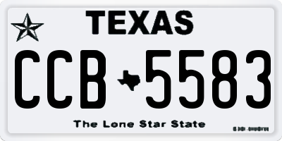 TX license plate CCB5583