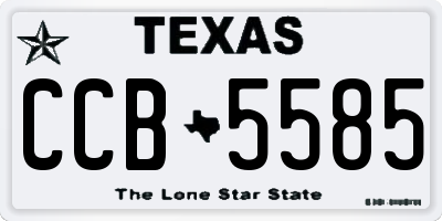 TX license plate CCB5585