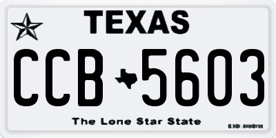 TX license plate CCB5603