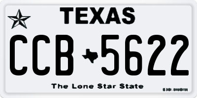 TX license plate CCB5622
