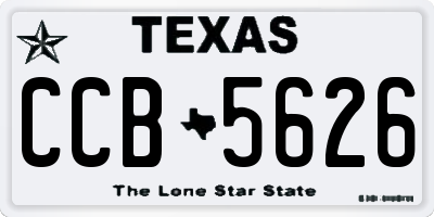 TX license plate CCB5626