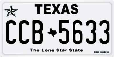 TX license plate CCB5633