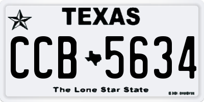 TX license plate CCB5634