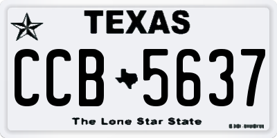 TX license plate CCB5637