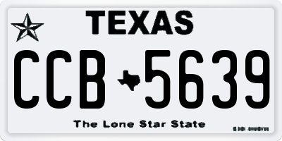 TX license plate CCB5639