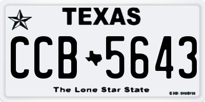 TX license plate CCB5643