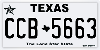 TX license plate CCB5663