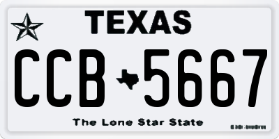 TX license plate CCB5667