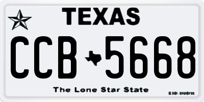 TX license plate CCB5668