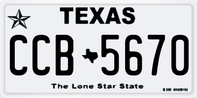 TX license plate CCB5670