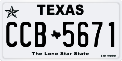 TX license plate CCB5671