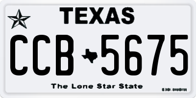 TX license plate CCB5675