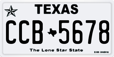 TX license plate CCB5678