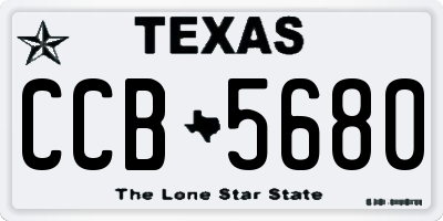 TX license plate CCB5680