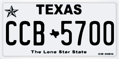 TX license plate CCB5700