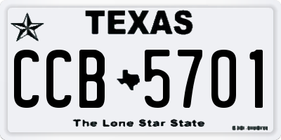 TX license plate CCB5701