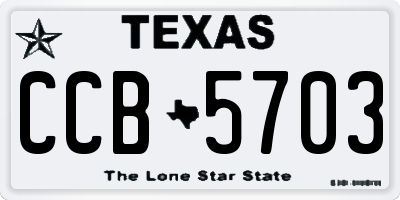 TX license plate CCB5703