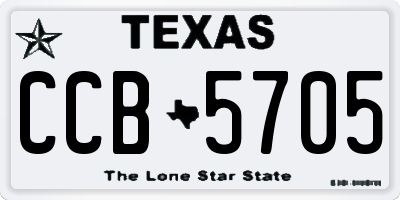 TX license plate CCB5705