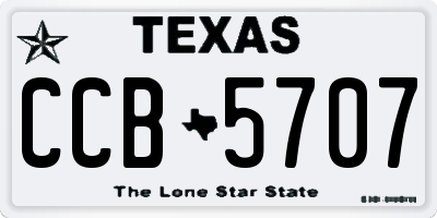TX license plate CCB5707