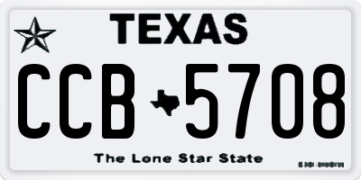 TX license plate CCB5708