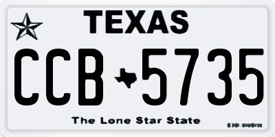 TX license plate CCB5735