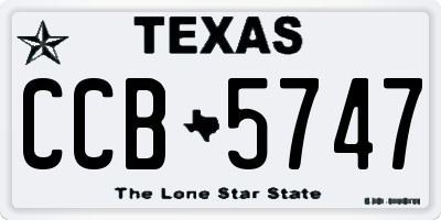 TX license plate CCB5747