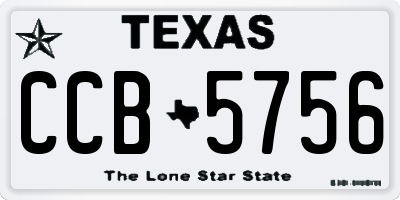 TX license plate CCB5756