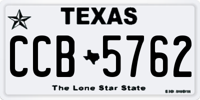 TX license plate CCB5762