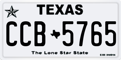 TX license plate CCB5765