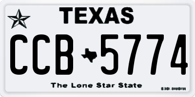 TX license plate CCB5774