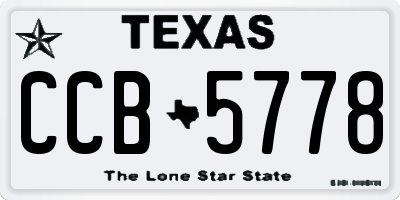 TX license plate CCB5778