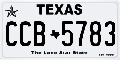 TX license plate CCB5783