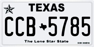 TX license plate CCB5785
