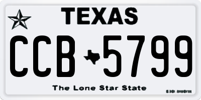 TX license plate CCB5799