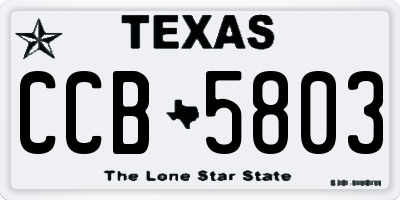 TX license plate CCB5803