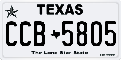 TX license plate CCB5805