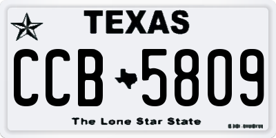 TX license plate CCB5809