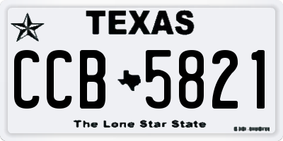 TX license plate CCB5821
