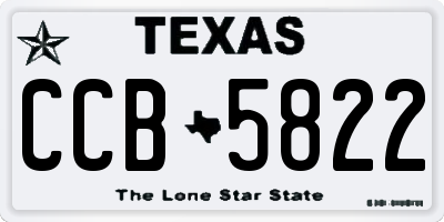 TX license plate CCB5822