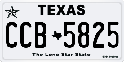 TX license plate CCB5825