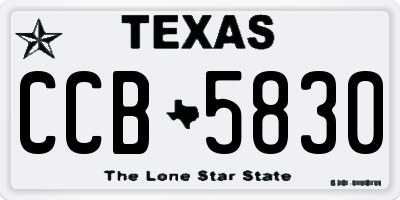 TX license plate CCB5830
