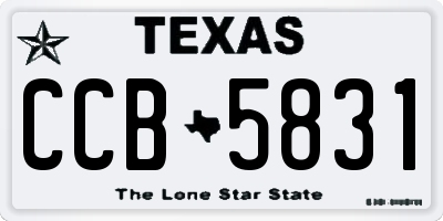 TX license plate CCB5831