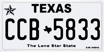TX license plate CCB5833