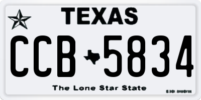 TX license plate CCB5834