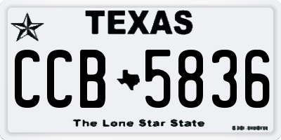 TX license plate CCB5836