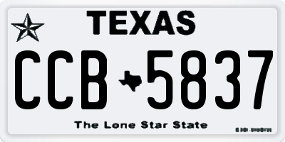 TX license plate CCB5837