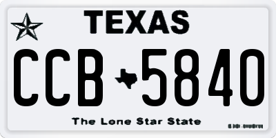 TX license plate CCB5840