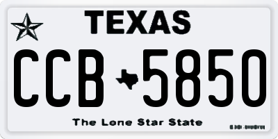 TX license plate CCB5850