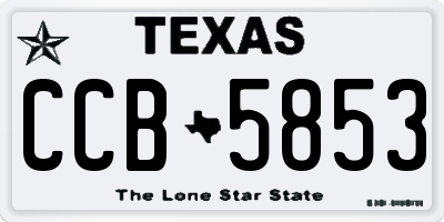 TX license plate CCB5853