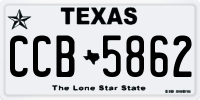TX license plate CCB5862